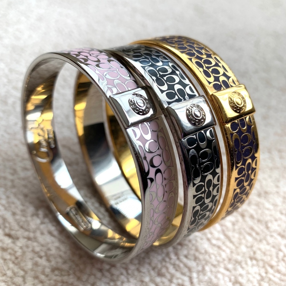 Set of Three Coach Bracelets, 8 Inches Round
